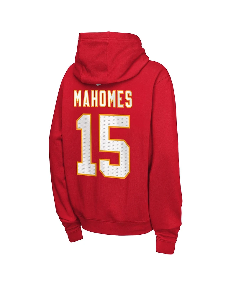 Nike Big Boys and Girls Patrick Mahomes Red Kansas City Chiefs Name Number Club Fleece Hoodie