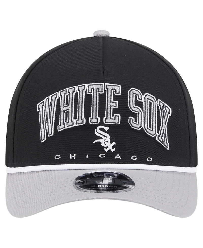 New Era Men's Black, Gray Chicago White Sox Arch 9FORTY A-Frame M-Crown Adjustable Hat