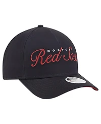 New Era Women's Navy Boston Red Sox Metallic A-Frame 9FORTY Adjustable Hat