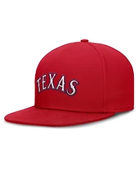 Nike Men's Red Texas Rangers Wordmark Dri-fit Round Bill True Fitted Hat