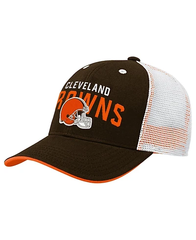 Outerstuff Big Boys and Girls Brown Cleveland Browns Core Lockup Trucker Adjustable Hat