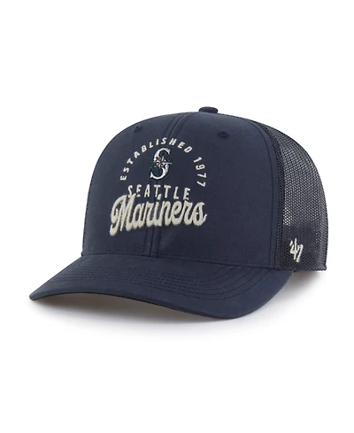 '47 Brand Men's Navy Seattle Mariners Pitstop Trucker Adjustable Hat