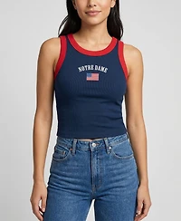 Uscape Apparel Women's Navy, Red Notre Dame Fighting Irish Americana Wordmark Ribbed Tank Top