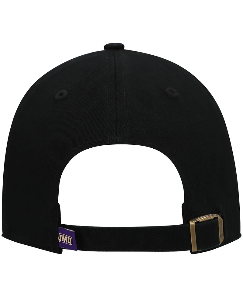 '47 Brand Men's Black James Madison Dukes Clean Up Adjustable Hat
