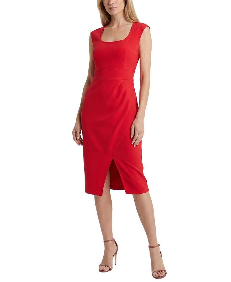 Ny Collection Petite Sleeveless Square Neck Sheath Dress