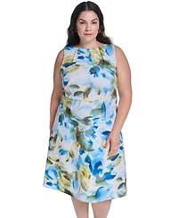 Calvin Klein Plus Boat Neck A-line Dress