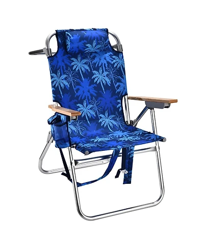 Aofar 17in Backpack Beach Chair Reclining Aluminum Folding Camping outdoor
