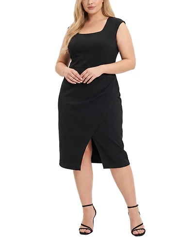 Ny Collection Plus Square Neck Sheath Dress