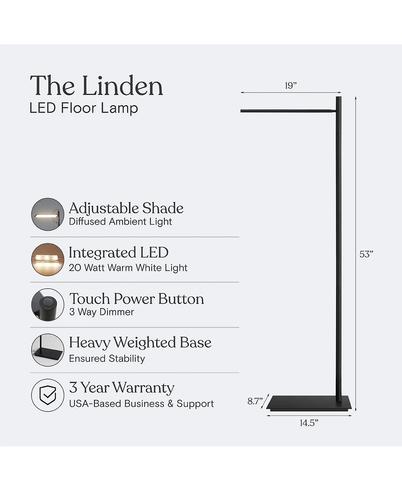 Brightech 65-in Linden Led Pharmacy Floor Lamp with Adjustable Shade