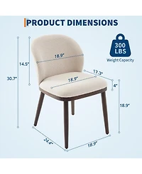 homfan Modern Upholstered Chairs Set of 6, Ergonomic Back Support, Wood Legs, 265lbs Capacity, for Kitchen, Dining Room, Restaurant