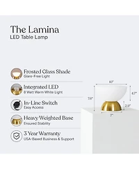 Brightech 5-in Lamina Led Dimmable Double Dome Table Lamp