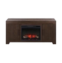 Augusta Home Senir 2 Cabinet Oak Tv Stand and Fireplace