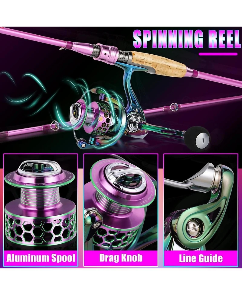 Aofar 6.9ft/2000 Reelbos Spinning Rod Two Pieces Strong Freshwater Walleye Trout