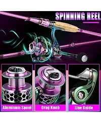 Aofar 6.9ft/2000 Reelbos Spinning Rod Two Pieces Strong Freshwater Walleye Trout