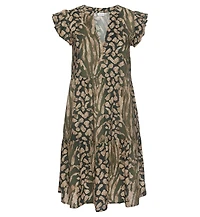 Lascana Women's Animal Print Tiered Dress
