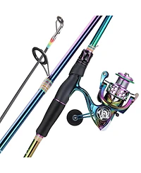 Aofar 1.8/5'10'' Spinning Fishing Reel Rod Combo Two Pieces Portable Gear Trout