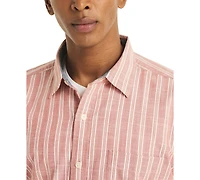 Nautica Men's Textured Strip Long-Sleeves Shirt