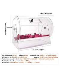 Vevor Acrylic Raffle Drum Lottery Cage Holds 10000 Tickets or 300 Bingo Balls