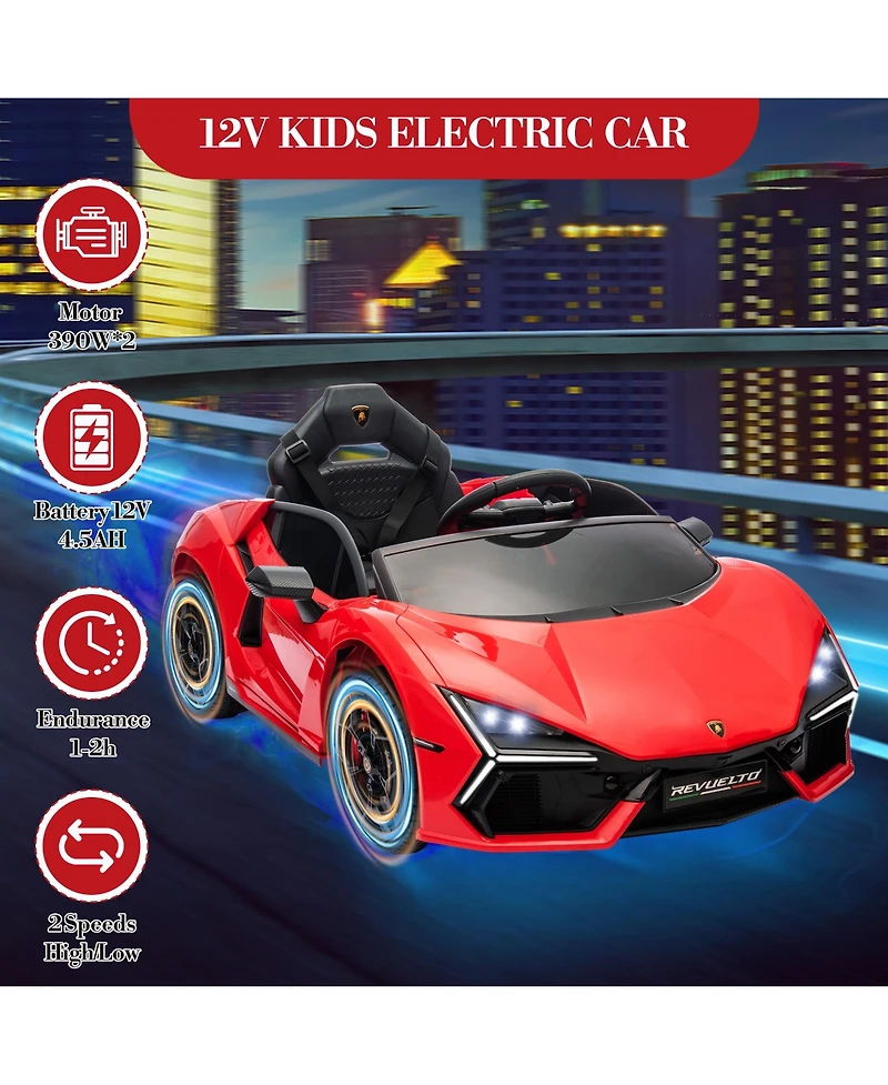 homfan Lamborghini Revuelto Remote Control Battery Powered Ride-On Car, Ages 3+
