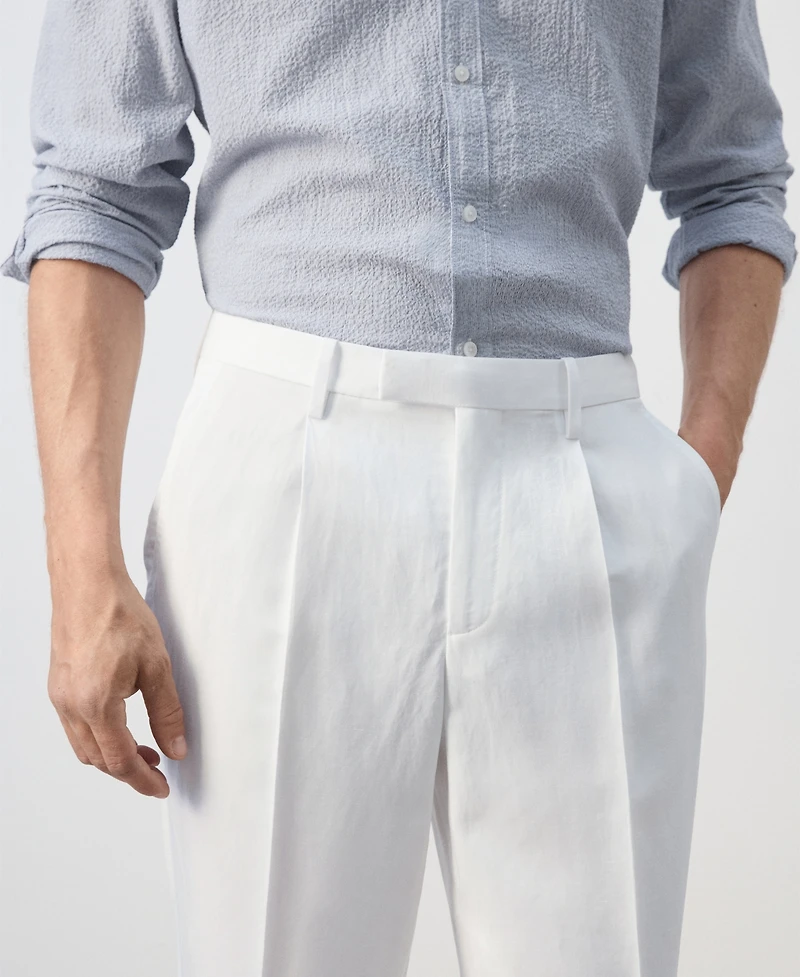 Mango Men's Slim-Fit Lyocell-Linen-Blend Suit Pants