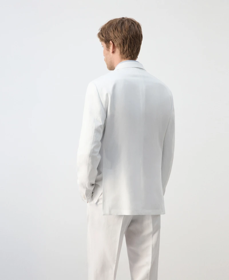 Mango Men's Linen Lyocell Double-Breasted Suit Jacket