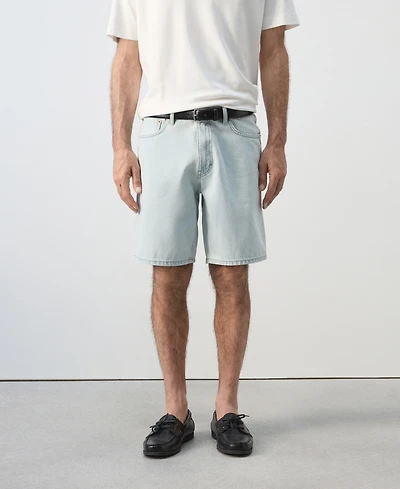 Mango Men's Straight-Fit Denim 8.86" Bermuda Shorts