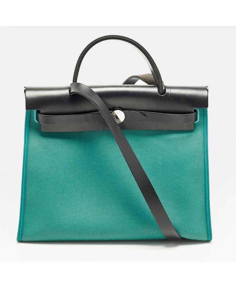 Pre-Owned Hermes Herbag Toile And Vache Hunter Top Handle