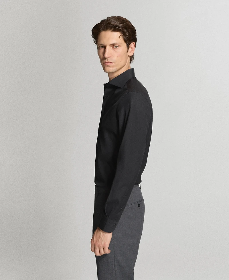 Mango Men's Slim-Fit Cotton Poplin Dress Shirt
