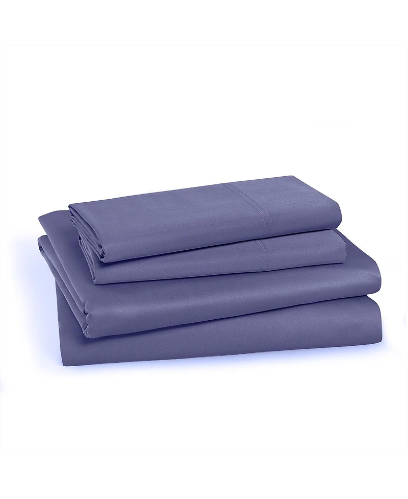 Egyptian Linens Cool and Crisp 200 Thread Count Cotton Percale 4-Piece Sheet Set with 16-Inch Deep