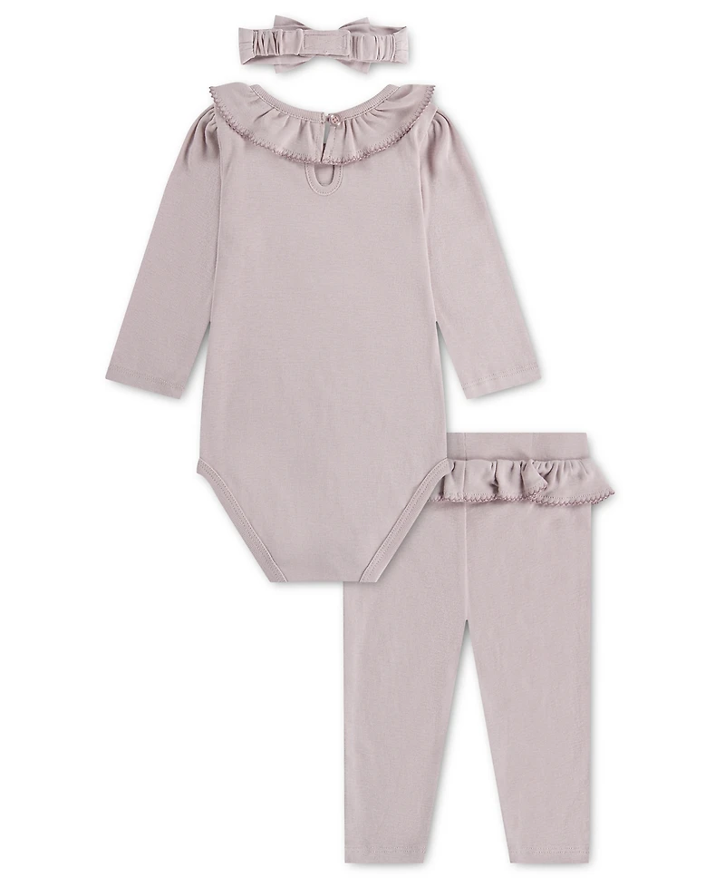 Huggies Baby Girls' Babywear Long-Sleeve Bodysuit, Pants and Headband