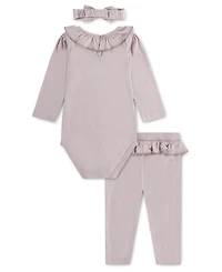 Huggies Baby Girls' Babywear Long-Sleeve Bodysuit, Pants and Headband