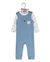 Huggies Baby Boys' Sleeveless Overalls and Long-Sleeve Bodysuit, 2-Piece Set