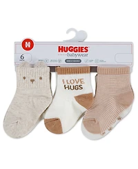 Huggies Baby Boys' and Girls' 1M-4T Babywear Quarter Socks, 6-Pack