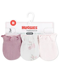 Huggies Baby Girls' Babywear Mittens, 3-Pack