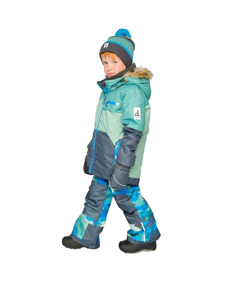 Deux par Toddler Boys Two Piece Play Snowsuit and Colorblock with Camouflage Pants 2T-5T