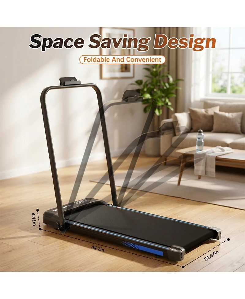 Zeny 3 1 Under Desk Treadmill with Incline, Foldable Treadmills for Home, Walking Pad Handle Bar and Jogging, Remote Control