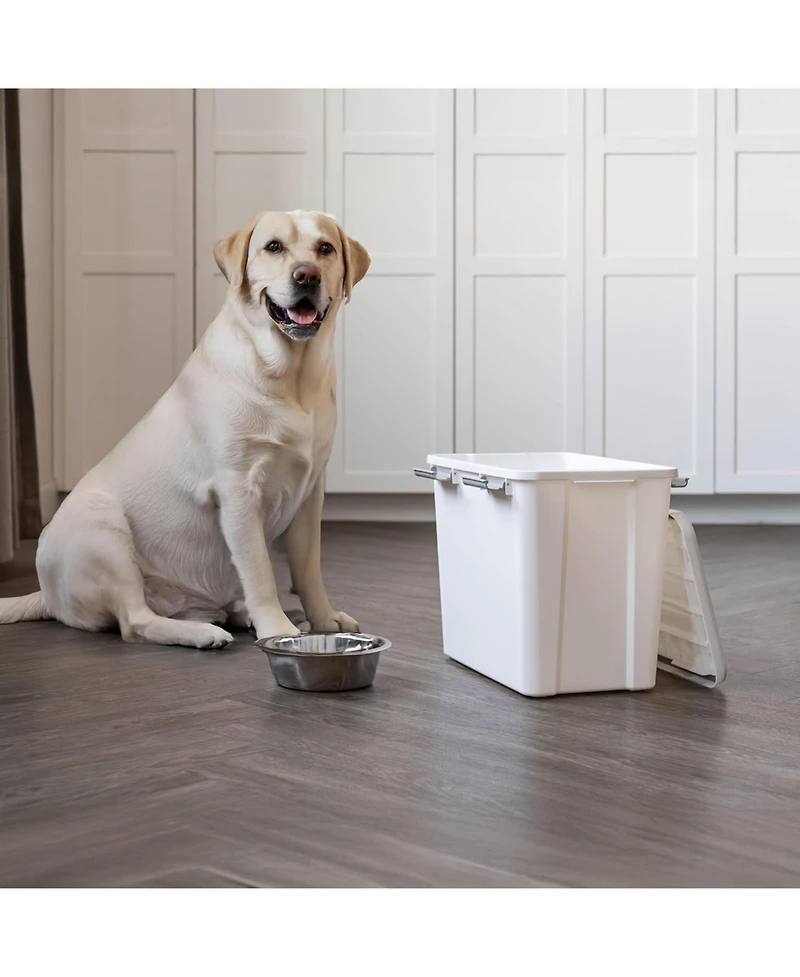 Iris Usa 30 lb Dog Food Storage Container Stackable with Gasket Seal, 2-Cup Scoop.