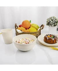 Piscifun 16 Piece Wheat Straw Dinnerware Set For 4 Unbreakable Microwave Safe Kitchen Camping