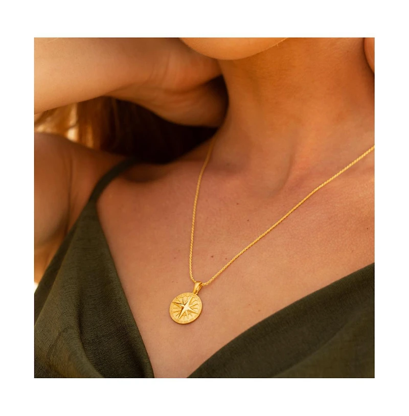 Mantra Women's Find Your True North mandala necklace