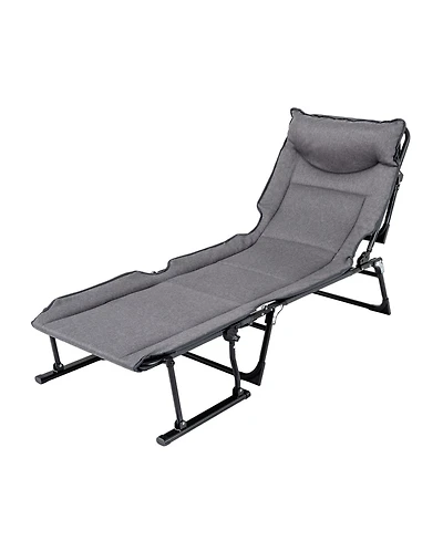 Mecale 3-in-1 Folding Camping Cot Convertible Single Sofa Chair, 375-lb Cap