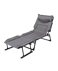 Mecale 3-in-1 Folding Camping Cot Convertible Single Sofa Chair, 375-lb Cap