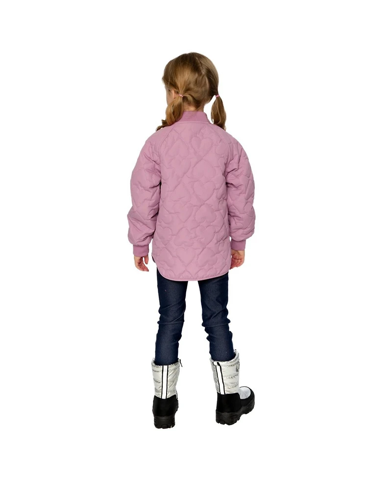 Deux par Little and Big Girl 6-14 Quilted Raglan Sleeve Jacket Mauve