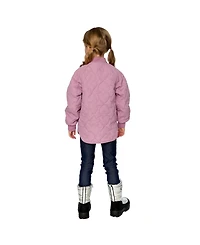 Deux par Little and Big Girl 6-14 Quilted Raglan Sleeve Jacket Mauve