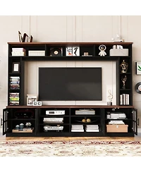 Streamdale Furniture 95.5" Modern Wall Unit Entertainment Center with Bookshelves for TVs up to 80