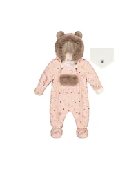 Deux par Baby Girl (3m- 18m) One Piece Snowsuit Adapted for Car Seats Animal Print