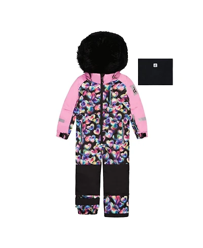 Deux par Toddler Girls ( 2T To 5T ) One Piece Play Snowsuit Heart Print