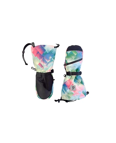 Deux par Deux Little,Big Girl Kids&baby (6-16)Teknik Winter Mittens Multicolored with Diamond Pattern