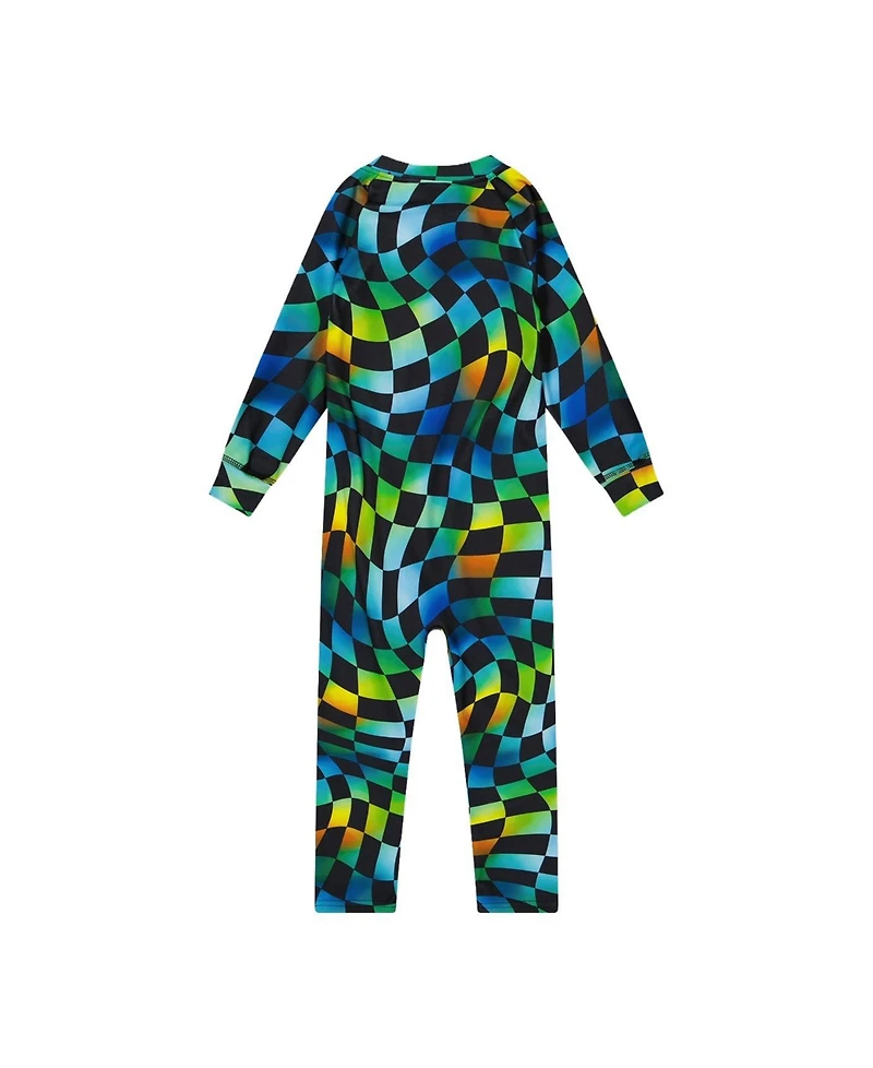 Deux par Toddler Boy ( 2T To 5T ) One Piece Thermal Underwear Checkered Print