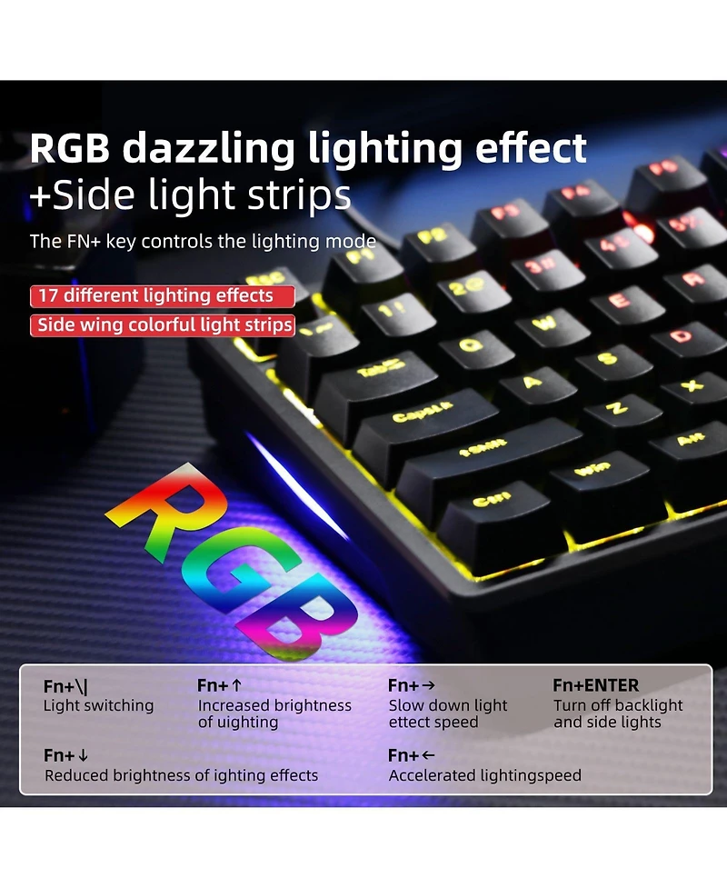 Lisen KL98 Wired 98-Key Compact Hot-Swappable Mechanical Gaming Keyboard