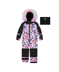 Deux par Little Girls ( 6 to 14 ) One Piece Play Snowsuit Floral Print